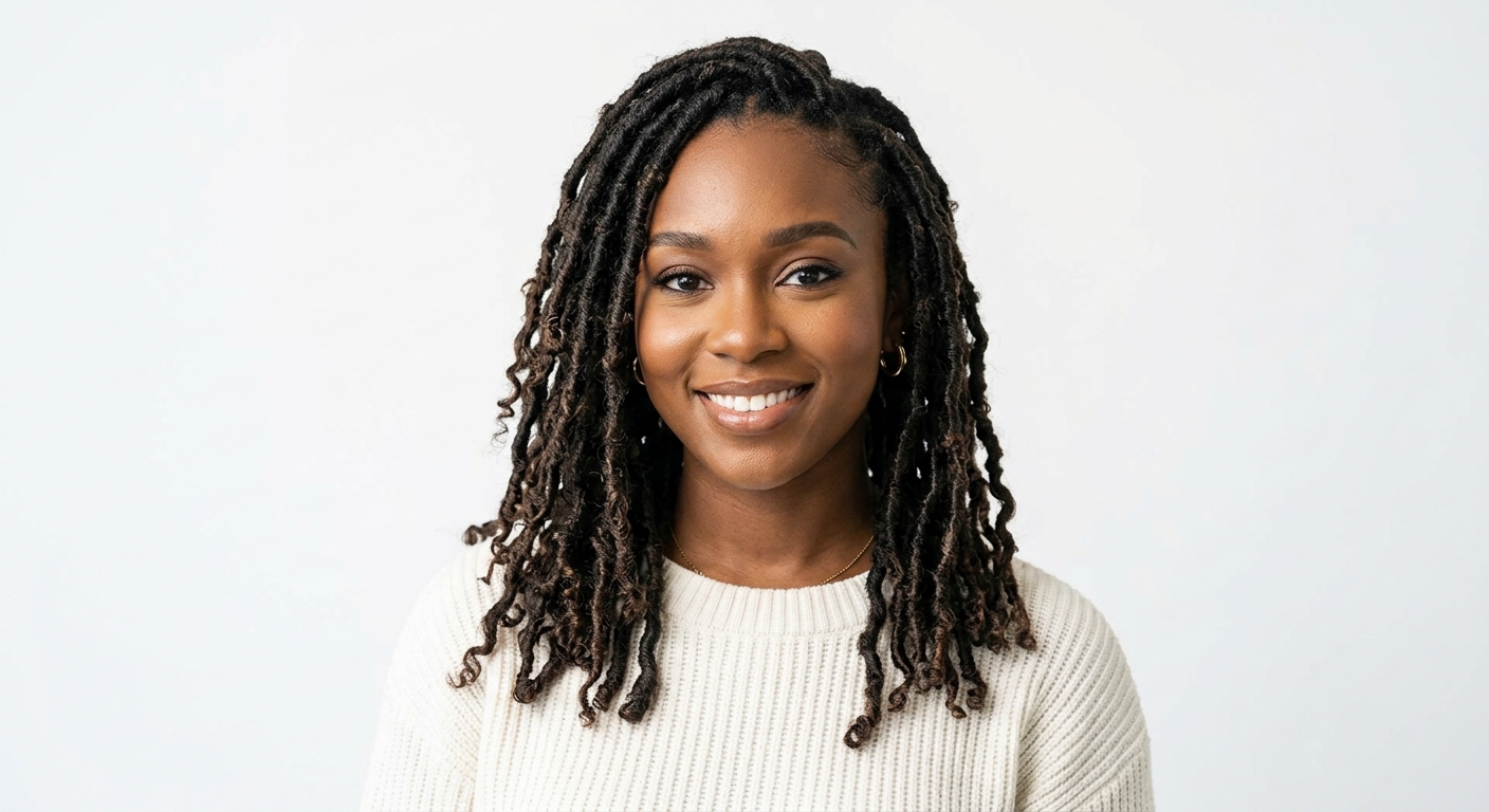 After - AI generated faux locs hairstyle result