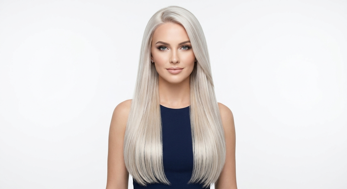 Platinum blonde try on