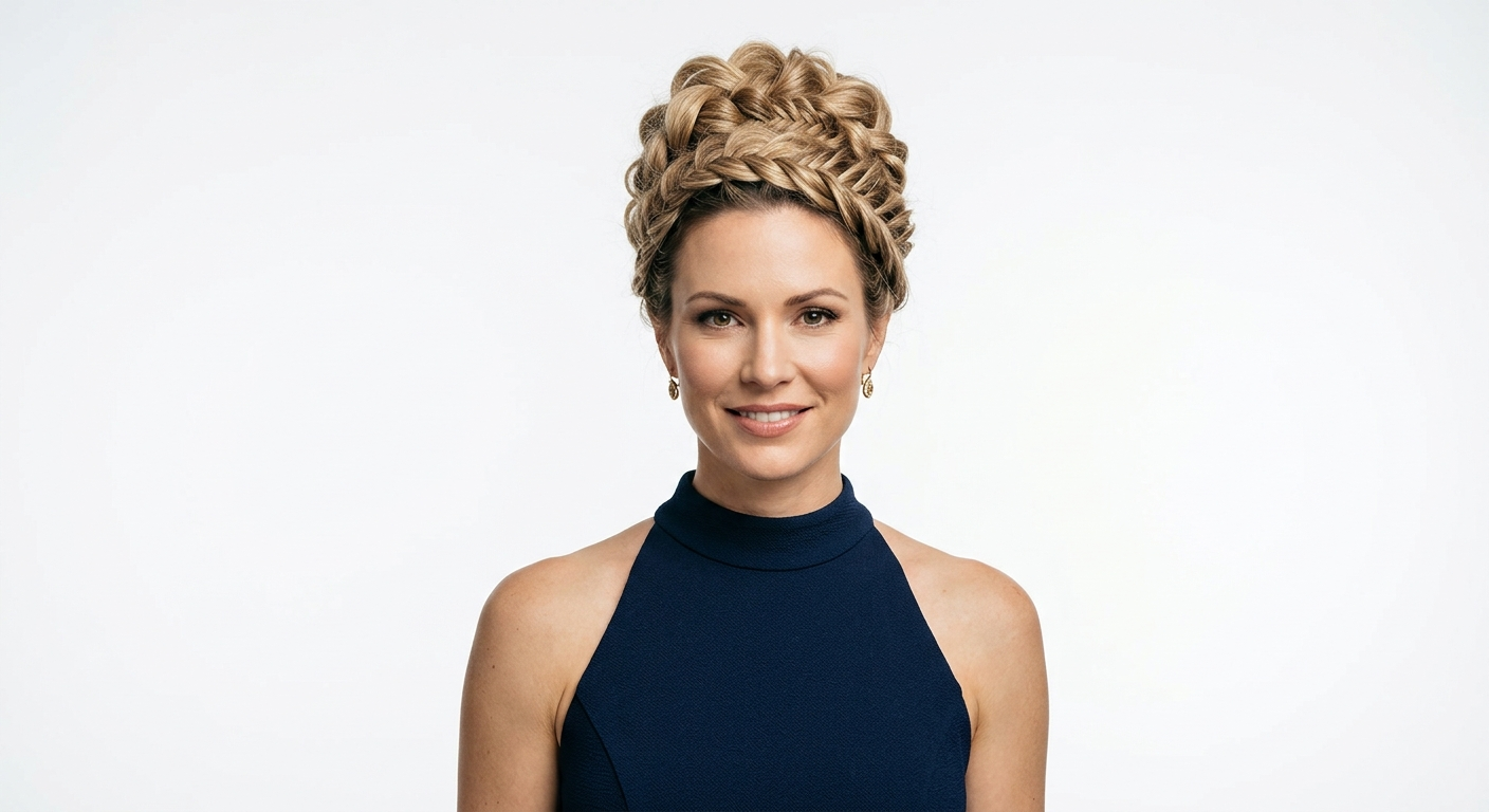 Braided updo hairstyle