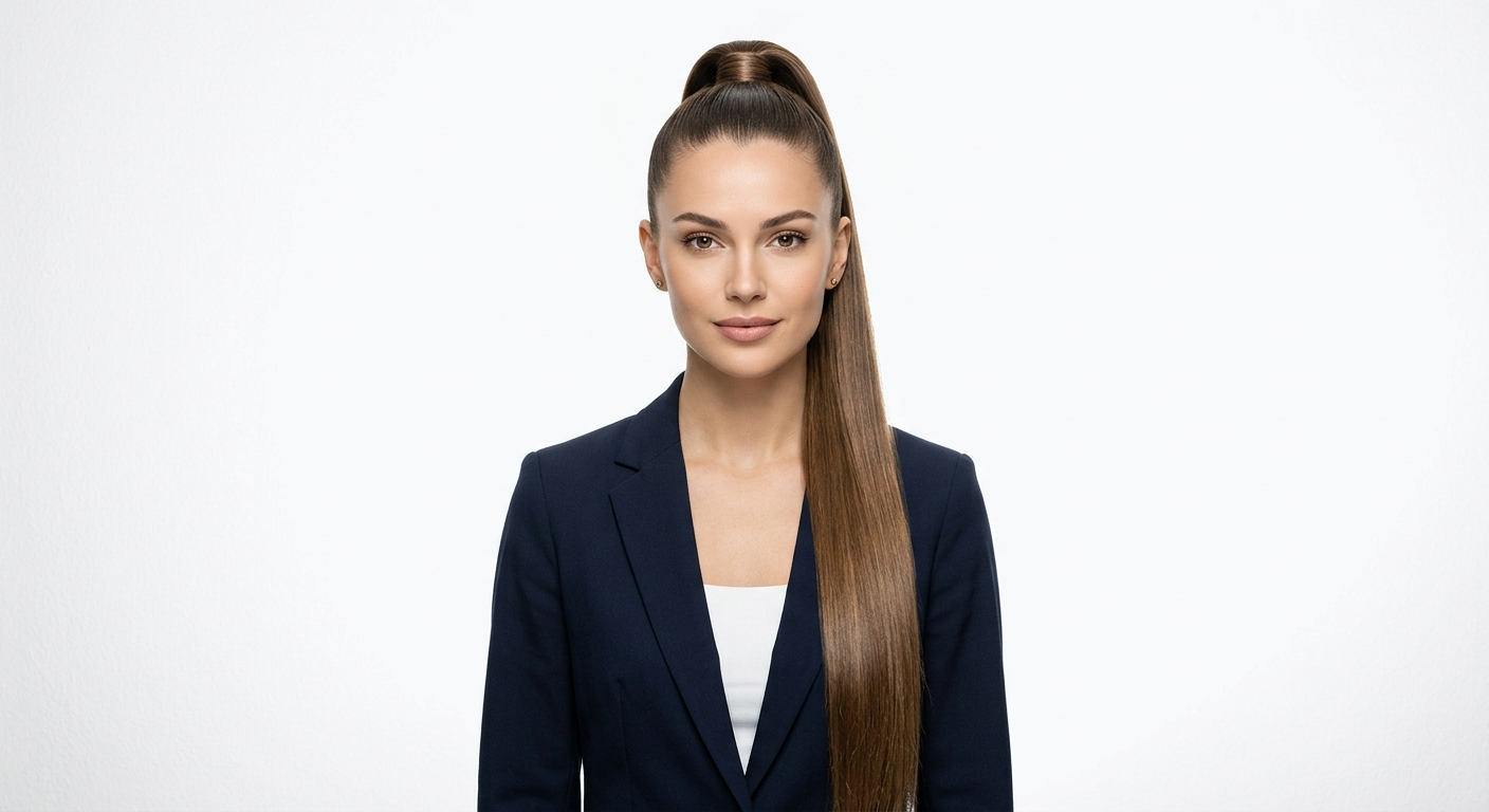 Sleek ponytail updo